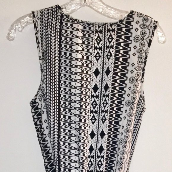 BCX Black and White Tribal Print Jumpsuit - Picture 2 of 6